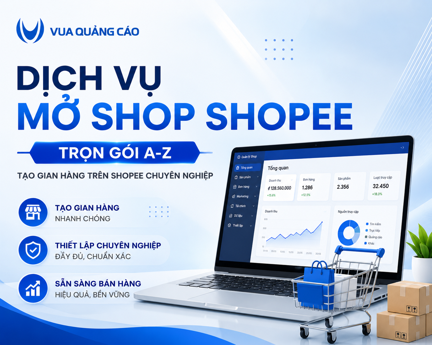 Dịch Vụ Mở Shop Shopee Trọn Gói A-Z | Tạo lập gian hàng trên Shopee bán Ra Đơn ngay